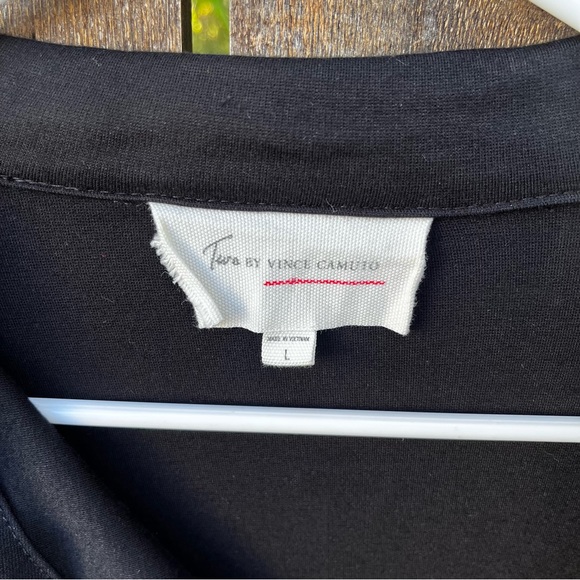 Vince Camuto Two Black Asymmetrical Zip Moto Jacket Sz L - Picture 2 of 13